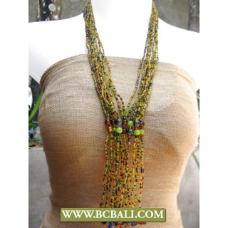 Long Braided Fashion Necklace Beading